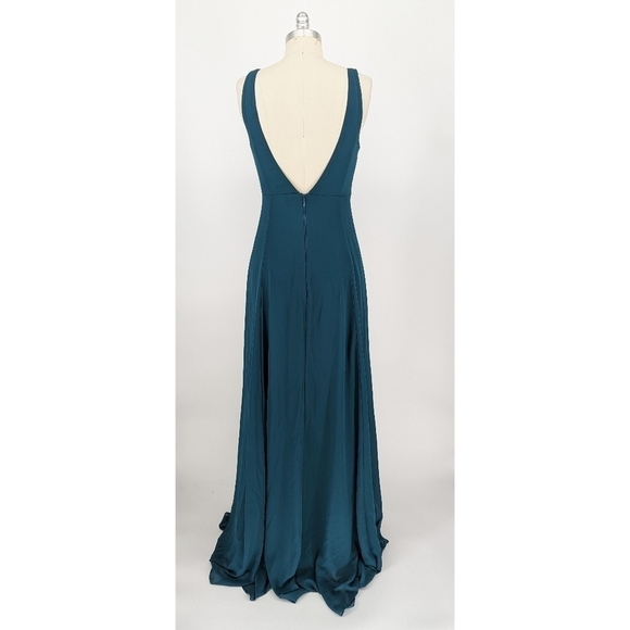 Show Me Your Mumu V Neck Maxi Dress Teal M wedding bridesmaid bohemian evening - Picture 2 of 7